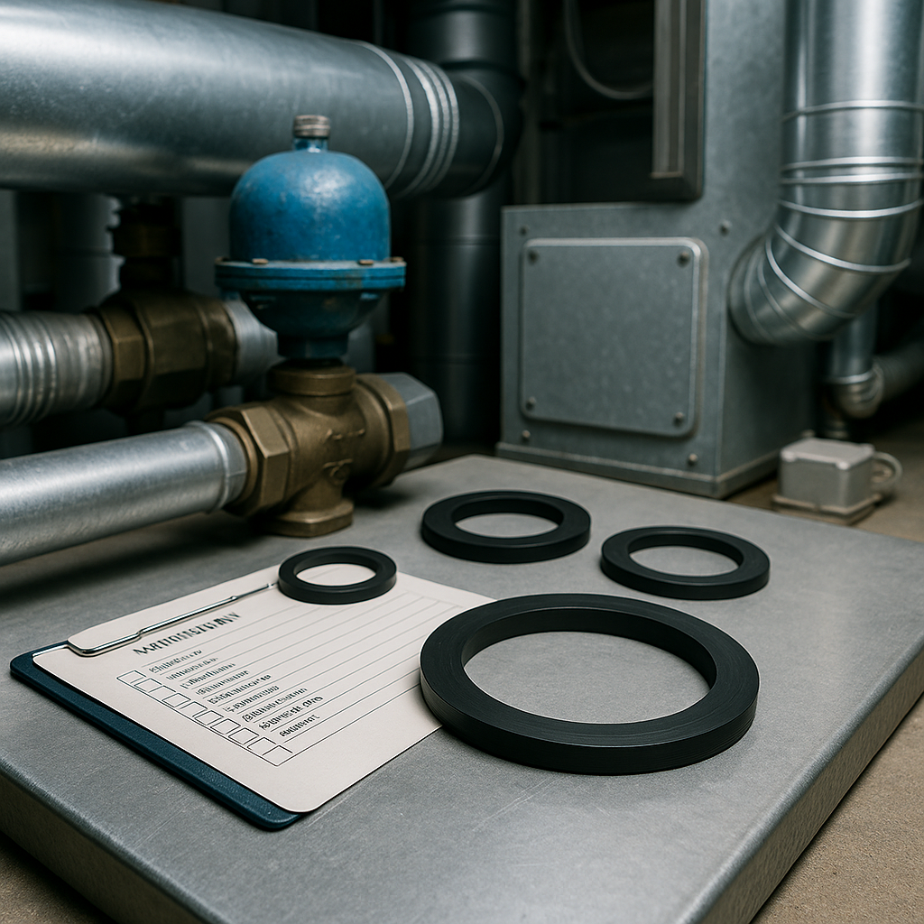 juntas y checklist de mantenimiento sobre un sistema hvac